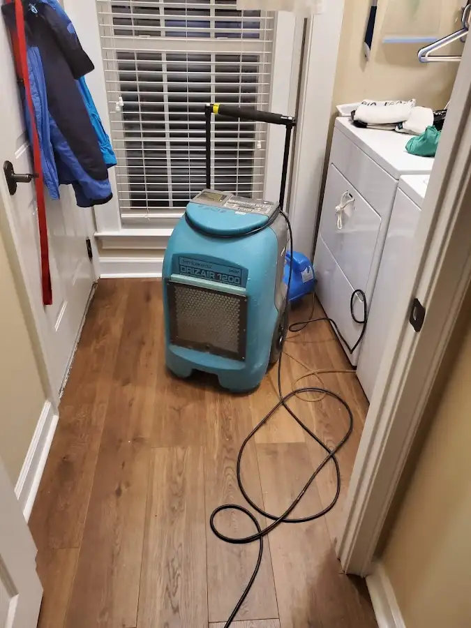 Commercial dehumidifier deployed for Flood Damage Cleanup in North Alamo